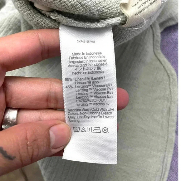 Madewell Soft Green Blouse Top XS Linen Blend Women's - Picture 4 of 9